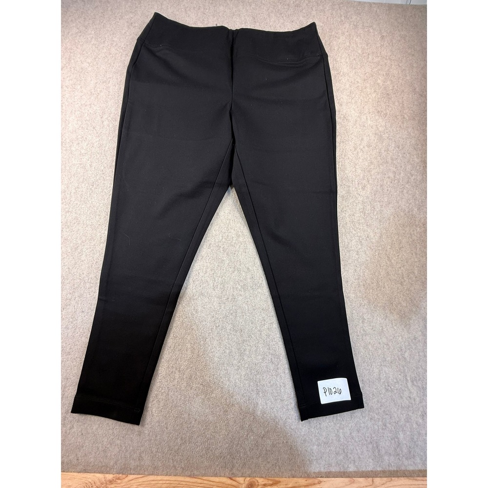 NWOT Orvis Womens XL Black Stretch Knit Pull On Ankle Pants Flat Front